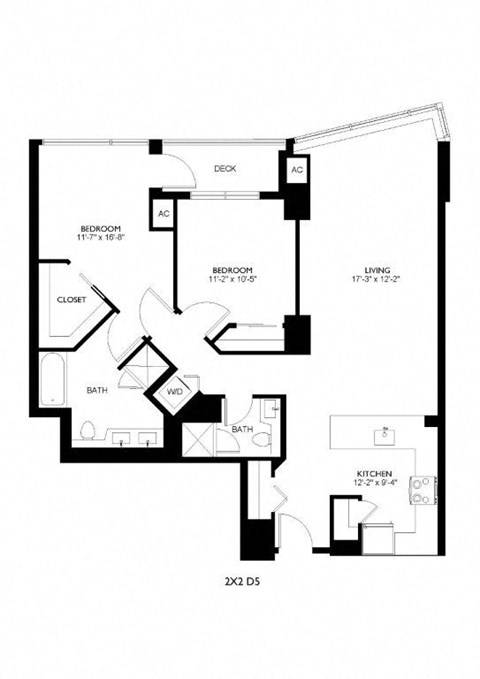 A black and white image of a floor plan for a house.